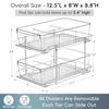 2 Set 2 Tier Clear Organizer with Dividers for Cabinet Shelf Counter - MultiUse Slide-Out Storage Container - Kitchen Pantry Me