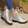 Autumn And Winter New European And American Women'S Boots Thick Soled Height Increasing Women'S Minimalist Fashion Boots 42