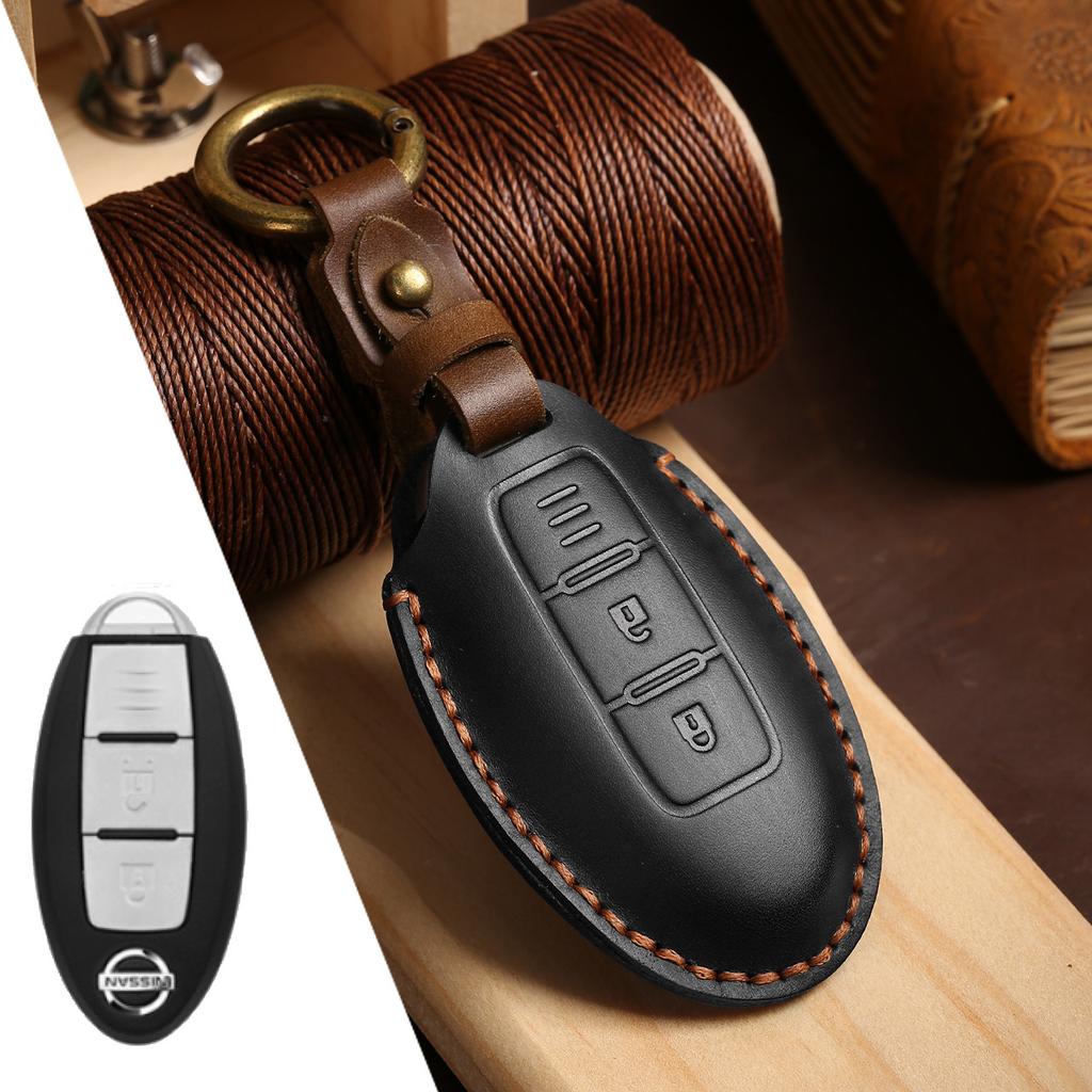 Schutzhülle für Autoschlüssel Geeignet für Nissan Leder Handgefertigte Autozubehörteile