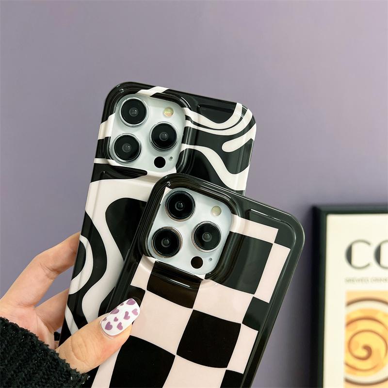 Unregelmäßige karierte Zebra-Muster Handyhülle für Iphone 13 Pro 11 12 13 Pro Max 14 Plus Soft Cover Mode niedliche Silikonhüllen