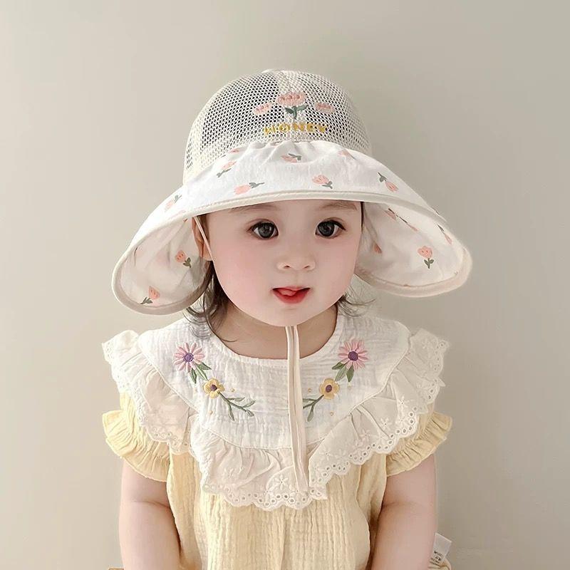 Summer Kids Sun Hat With Wide Brim Beach Shade For Toddler Girls Boys