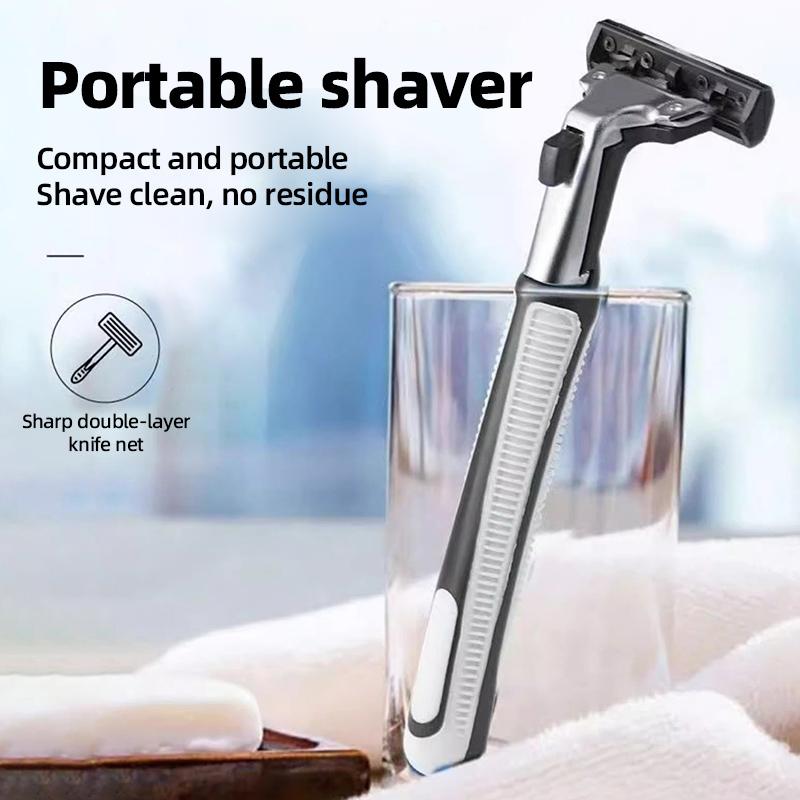 Universal Two-layer Manual Razor, Beard Knife, Double-blade Blade, Men's Shaving, Beard Knife