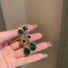Fashion Women Earrings Emerald The Water Drop Retro Long Earrings Temperament Palace Style Flower Banquet