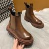 Classic casual women's shoes 2024 new Korean version fashionable motorcycle boots thick soled comfortable retro short boots