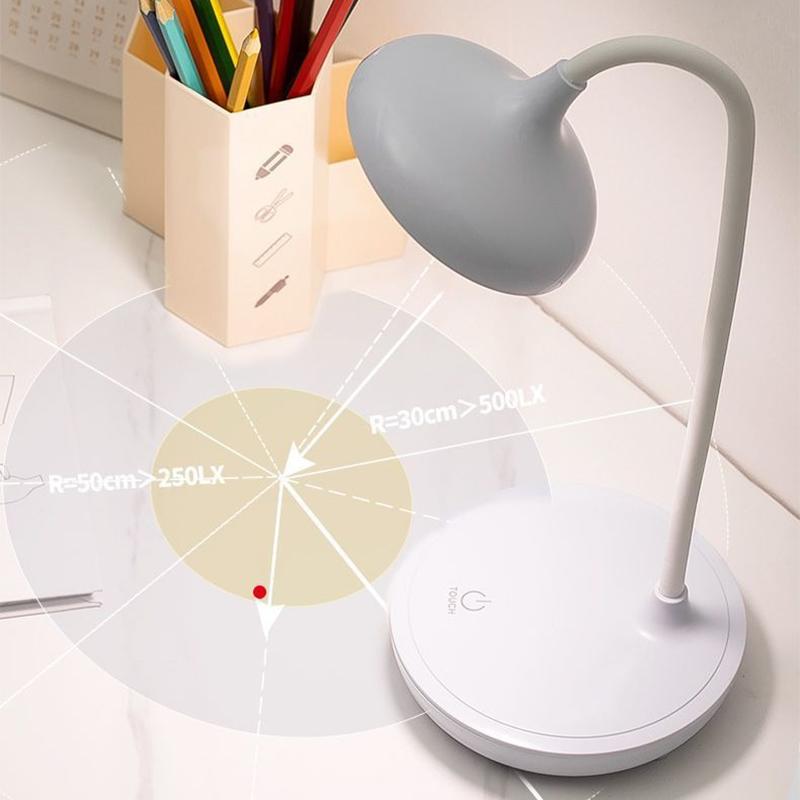 LED Desk Light USB Charging Night Lamp With Three Levels Touch Dimming Reading Study Reading Lighting Bedroom Bedside Desk Lamps