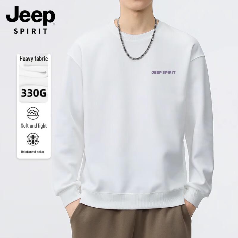 JEEP SPIRIT Men's Letter Print Crew Neck Sweatshirt