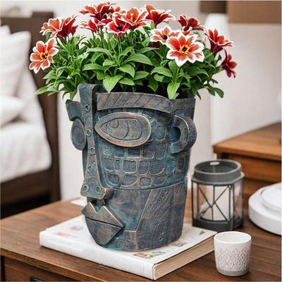 Abstract Face Planter Abstract Succulent Planter Flower Pots Colorful Interesting Vase Home Art Indoor Outdoor Fun Decoration