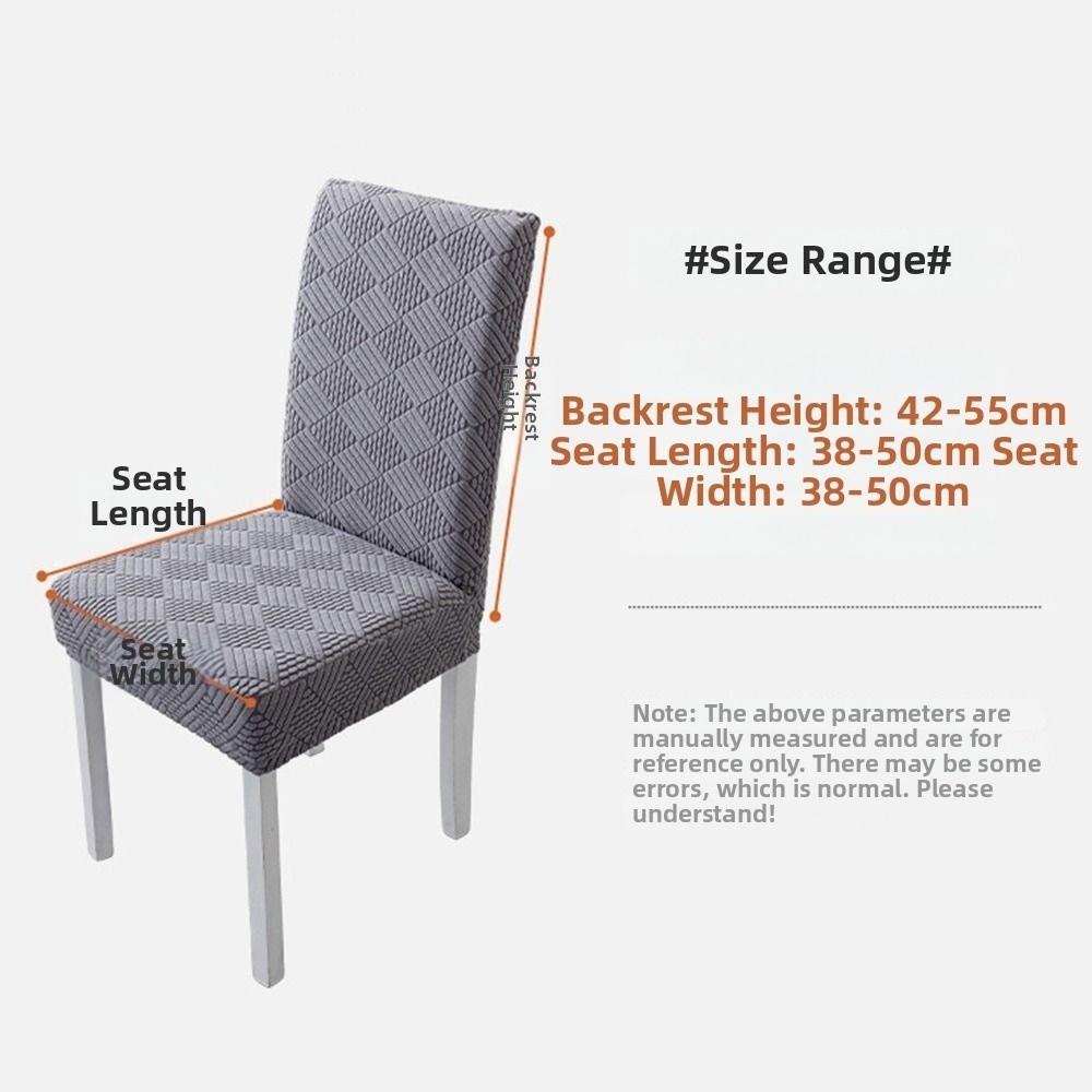 Long Checkered Dining Chair Cover Elastic Stretch Waterproof Seat Covers Solid Color Polar Fleece Jacquard Chair Cushion Cover