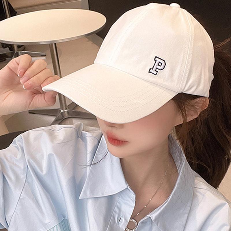 Spring Summer Parent-child Version Baseball Caps for Adults and Children Sun Hat Letter Embroidery Hollow High Ponytail Caps