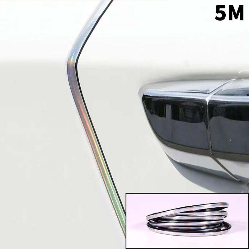 5/10M Chrome Car Door Edge Protection Strip Auto Door Anti Collision Strip Door Moldings Trim Adhesive Protector