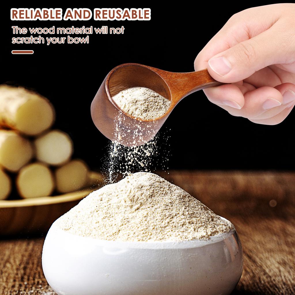 4Pcs Coffee Scoops 15/45ml Stainless Steel or Wood Measuring Spoon Reusable Coffee Beans Flour Measuring Spoons for Home Kitchen