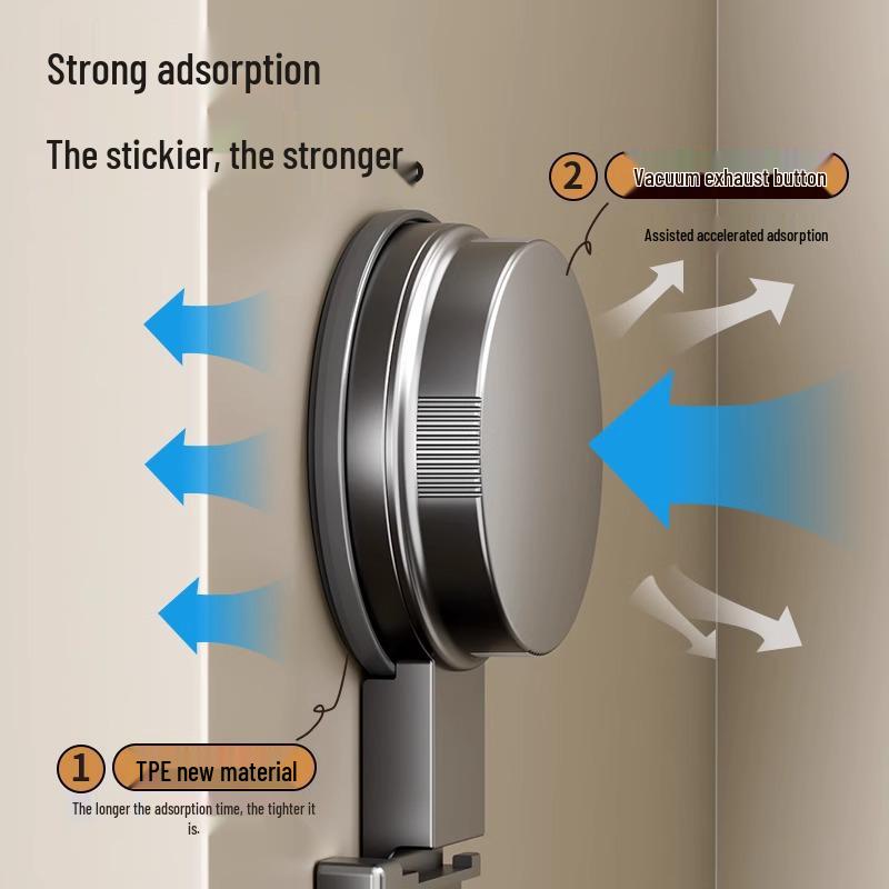 Strong Load-Bearing Suction Cup Hooks for Bathroom Wall or Door – No-Drill Clothes and Towel Rack