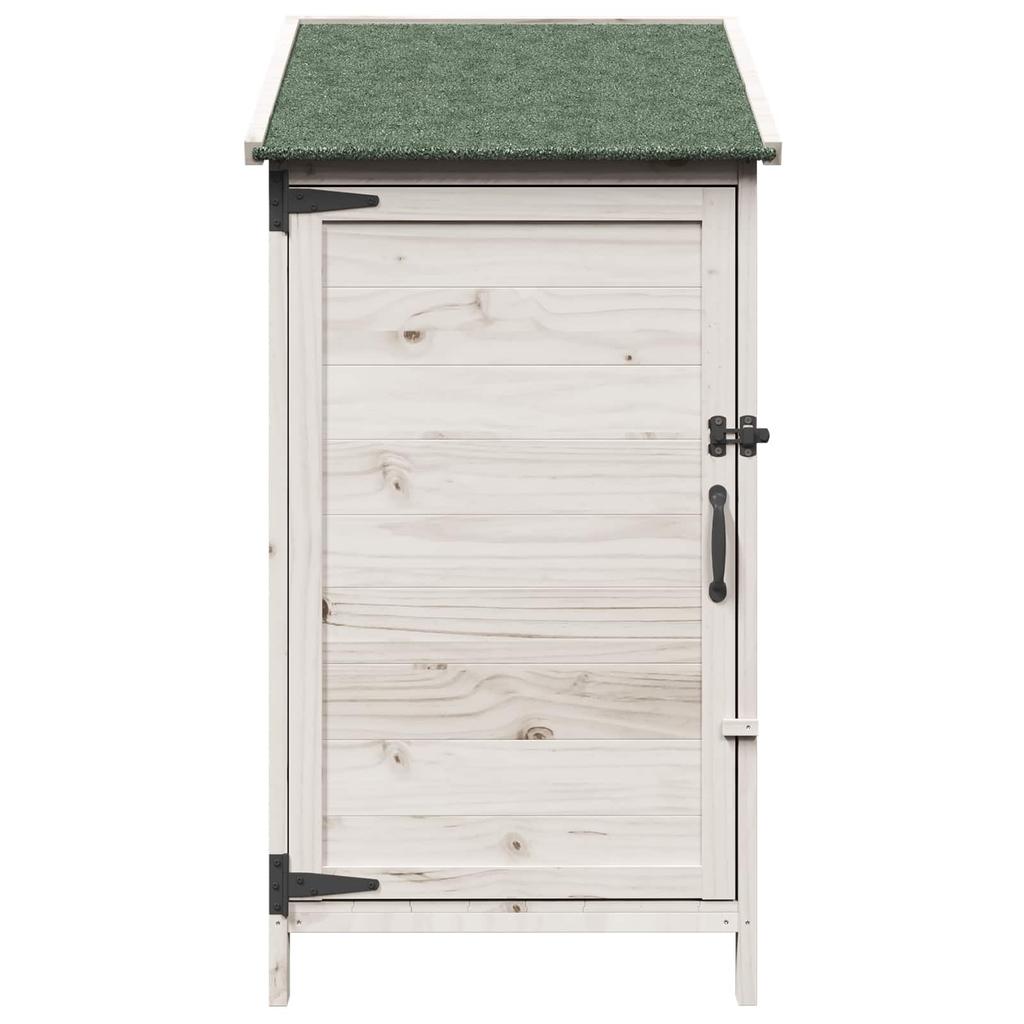 Garden Shed White 59 x 56 x 113.5 cm Solid Spruce Wood