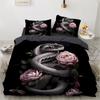 Home Fire Snake Pattern 3D Print (Set of Three) Single Double Queen Quilt Cover Pillowcase Bedding Set