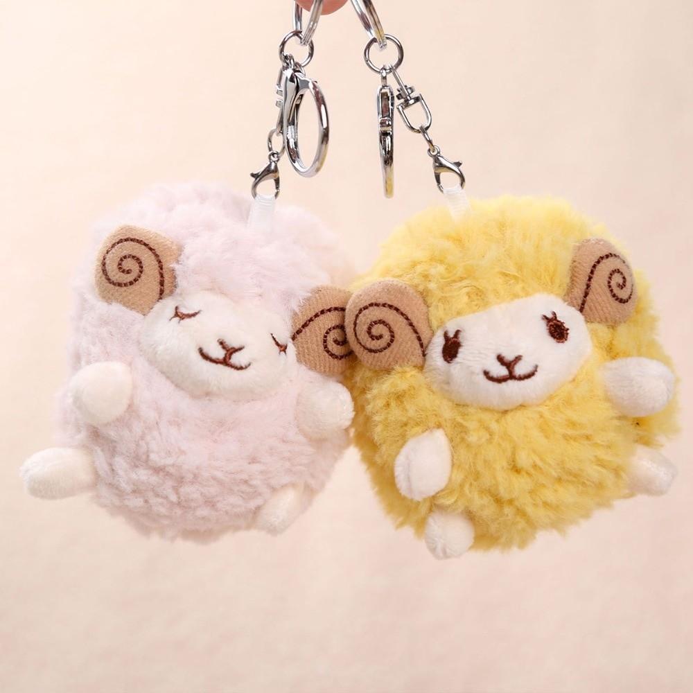 Cartoon Anime Style Lamb Keychain Plush Mini Size Sheep Backpack Charm  For Car Decoration