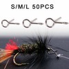 `Links Fly Fishing Snap Hooks Connectors Stainless Steel S/M/L 50pcs/set Useful`