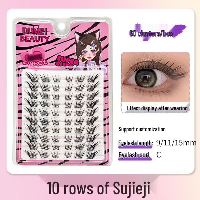 10-Row Autumn Leaf & Sunflower Faux Eyelashes - Flat, Glue-Free