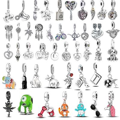 Charms cu pandantiv digital cu animale drăguțe din argint 925, care se potrivesc cu brățara originală de modă pentru femei, fabricarea de bijuterii de modă DIY