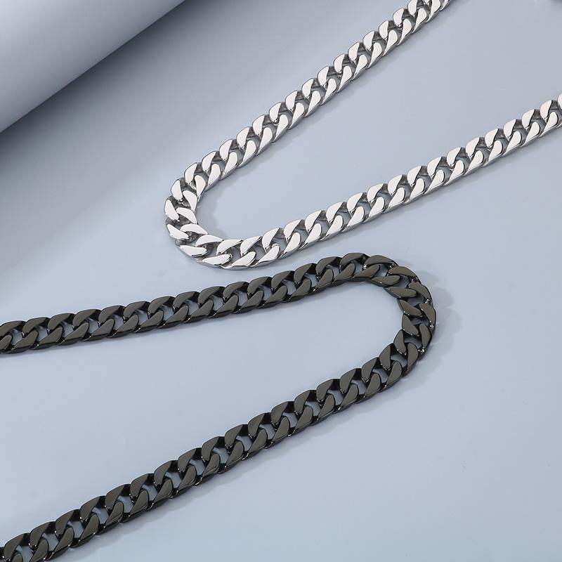 Kalen 15mm Shiny Stainless Steel Necklace For Men Women Hip Hop Colorful Charm Cuban Chain Jewelry Minimalist Golden Bracelet
