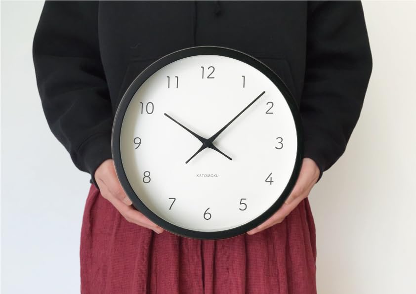 Настенные часы KATOMOKU Muku Clock 7 с непрерывным движением секундной стрелки, черные, km-60BK 306 мм (Кварцевые часы)