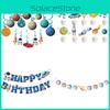Theme Party Paper Decorations Astronaut Spiral Hangings, Birthday Flags, Cake Toppers