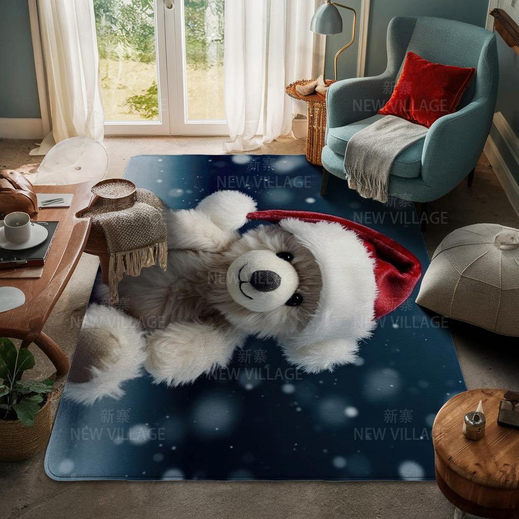 Hauseingangsteppich Fußmatte Haustür Wohnzimmer Bad Fuß Badezimmer rutschfest wasserabsorbierend Teppiche Bad Frohe Weihnachten Winter