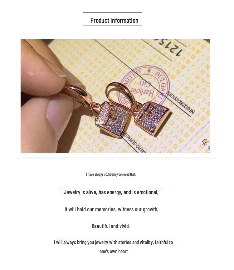 Kang Kang Kelly Handbag Earrings: 18K Rose Gold-Plated 925 Silver with Diamond Accents