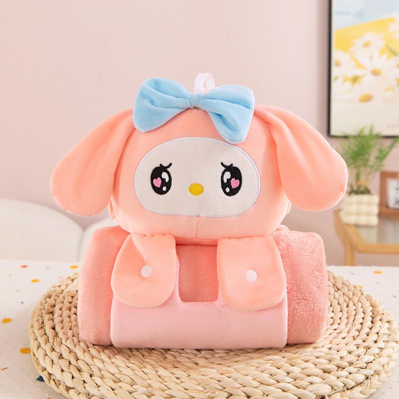 Cute Cartoon Pillow Blanket 2 In 1, Plush Soft Fleece Travel Throw, Cozy Unfoldable Comfort for Kids Adults, Gift Idea for Anime Lovers 160*110cm