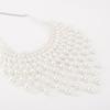 Vintage Exaggerated Choker Necklace Wedding Bridal Dress Elegant Fan Shawl Hollow Pearl Pendant Jewelry For Women