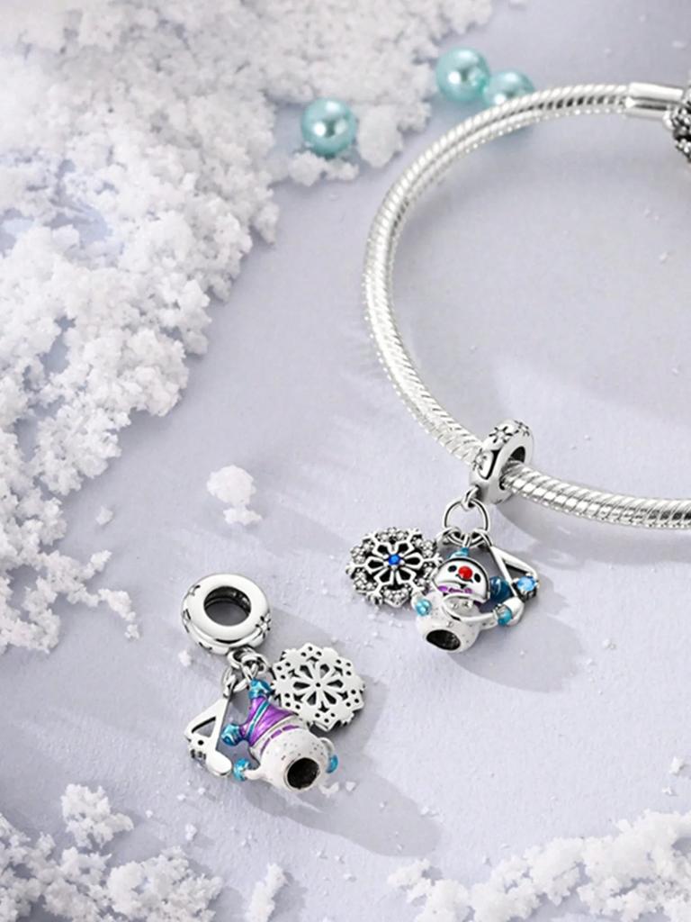 Copper Plated Original Christmas Bear Snowman Penguin Beads Fit Bracelet Women'S Jewelry Gift