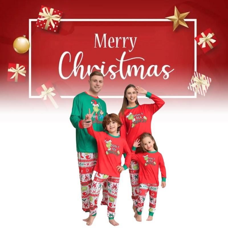 Cozy And Stylish New Monster Print Pajama Set Family Matching Outfits For Christmas