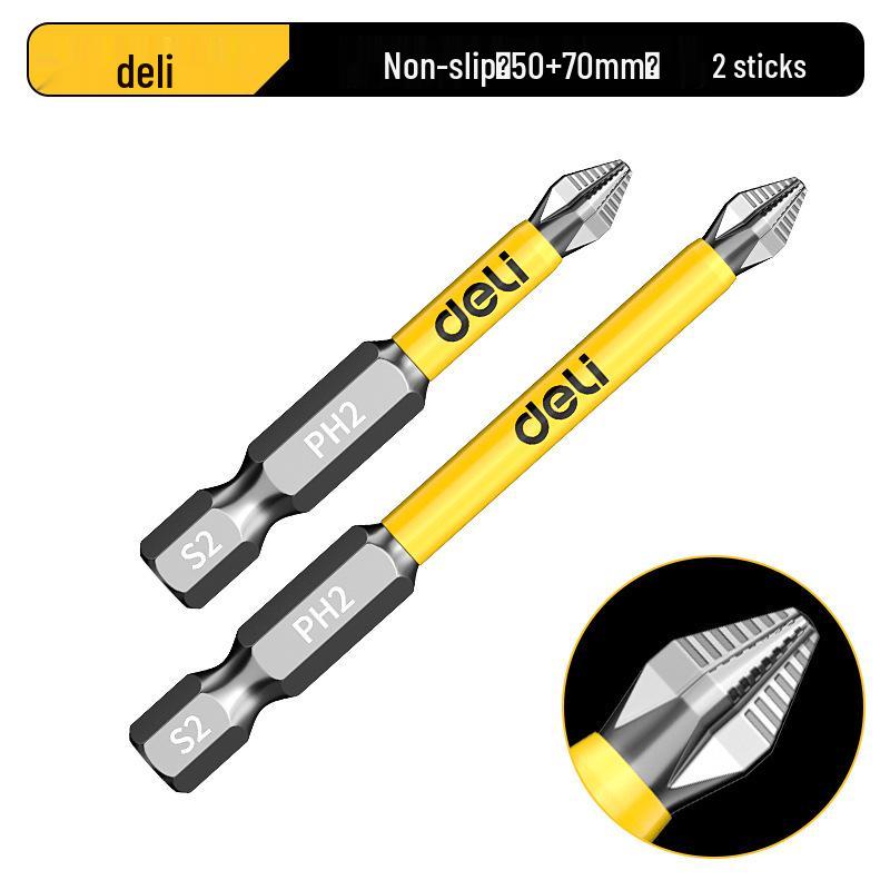 Deli Tungsten Steel Magnetic Anti-slip Phillips Drill Bit Set