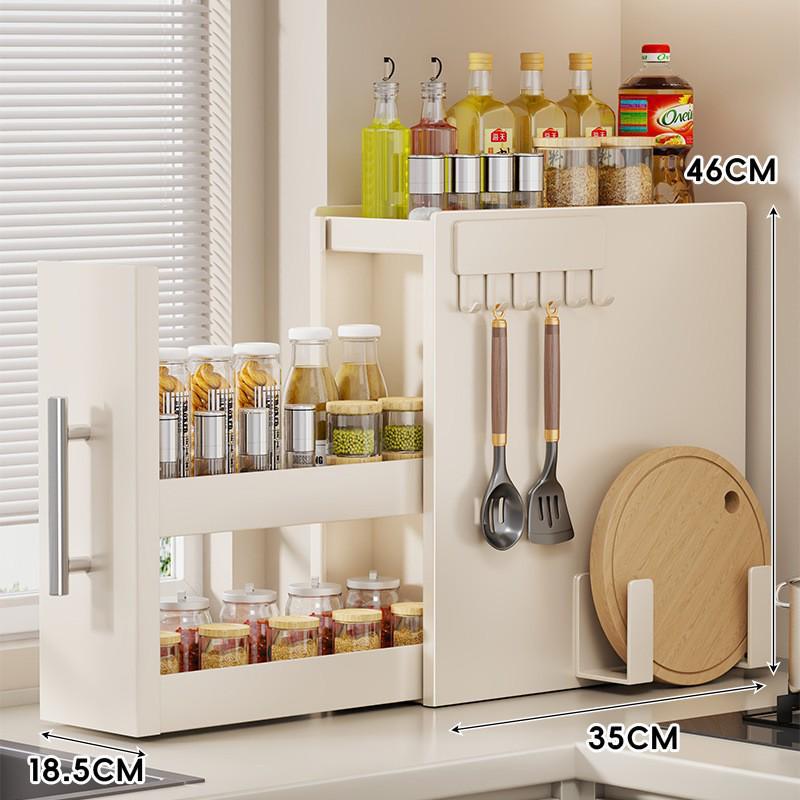 Scaffale Organizer Multifunzione per Spezie e Oli da Banco da Cucina