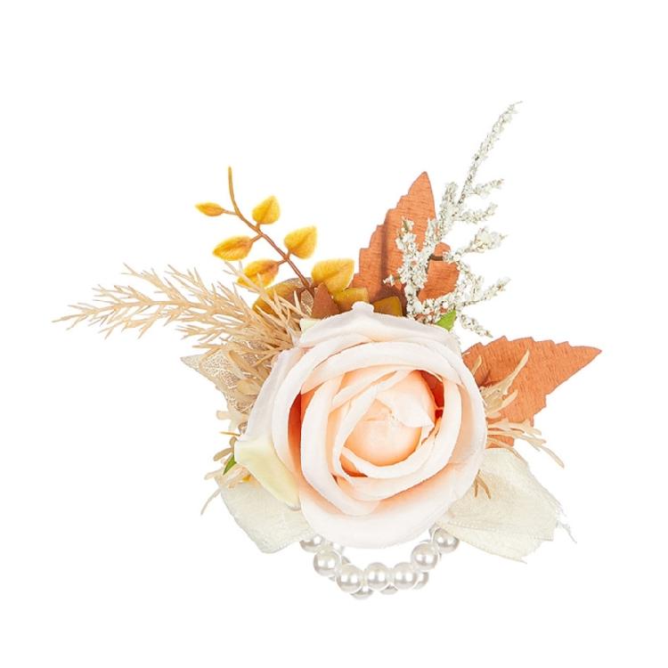 Realistic Wedding Corsages Wrist Flower Elegant Artificial Flower Bouquet for Bride and Bridesmaids in Vintage Styles