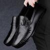 Fashion Italian Non Slip Soft Soled Flat Casual Shoes Commuting Wear-resistant Men's Driving Shoes Business Men's Leather Casual Shoes