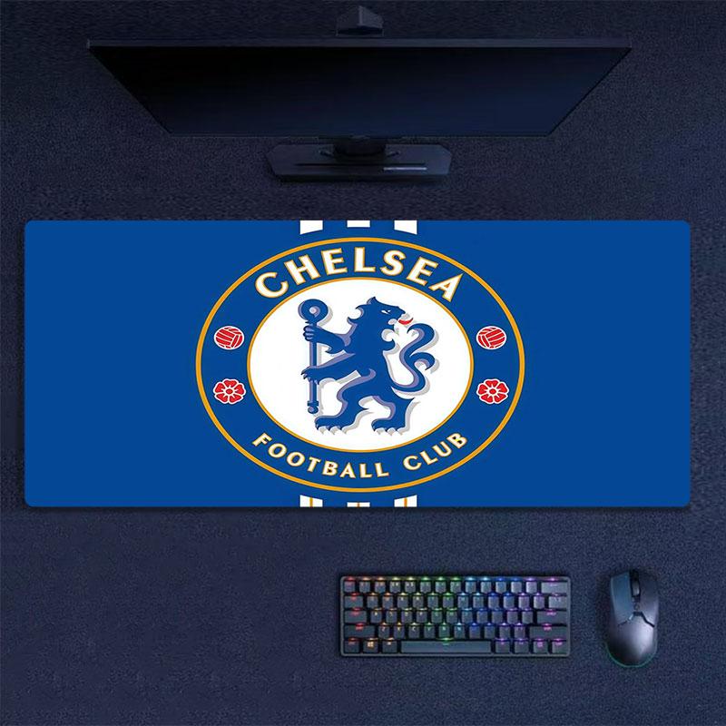 Chelsea FC Mouse Pad, Large Gaming Desk Mat, Non-slip XXL Mousepad for Laptop & Tablet, Mini PC Playmat with Stitched Edges
