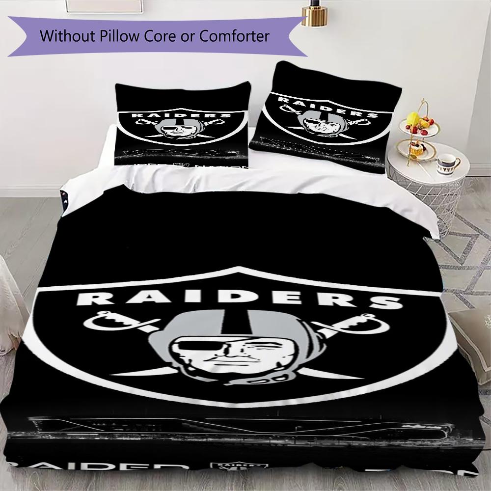Las Vegas Raiders Pattern Bedding uilt Set uilt Cover Pillowcase Home Decoration Birthday Gift (1*duvet cover + 2*pillowcase without core)