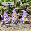 PLEGOOD Garden Ornament - Set of 3 Dwarfs - Decorative Items for Gardens, Home Decor, Entrance, Room (Pink)