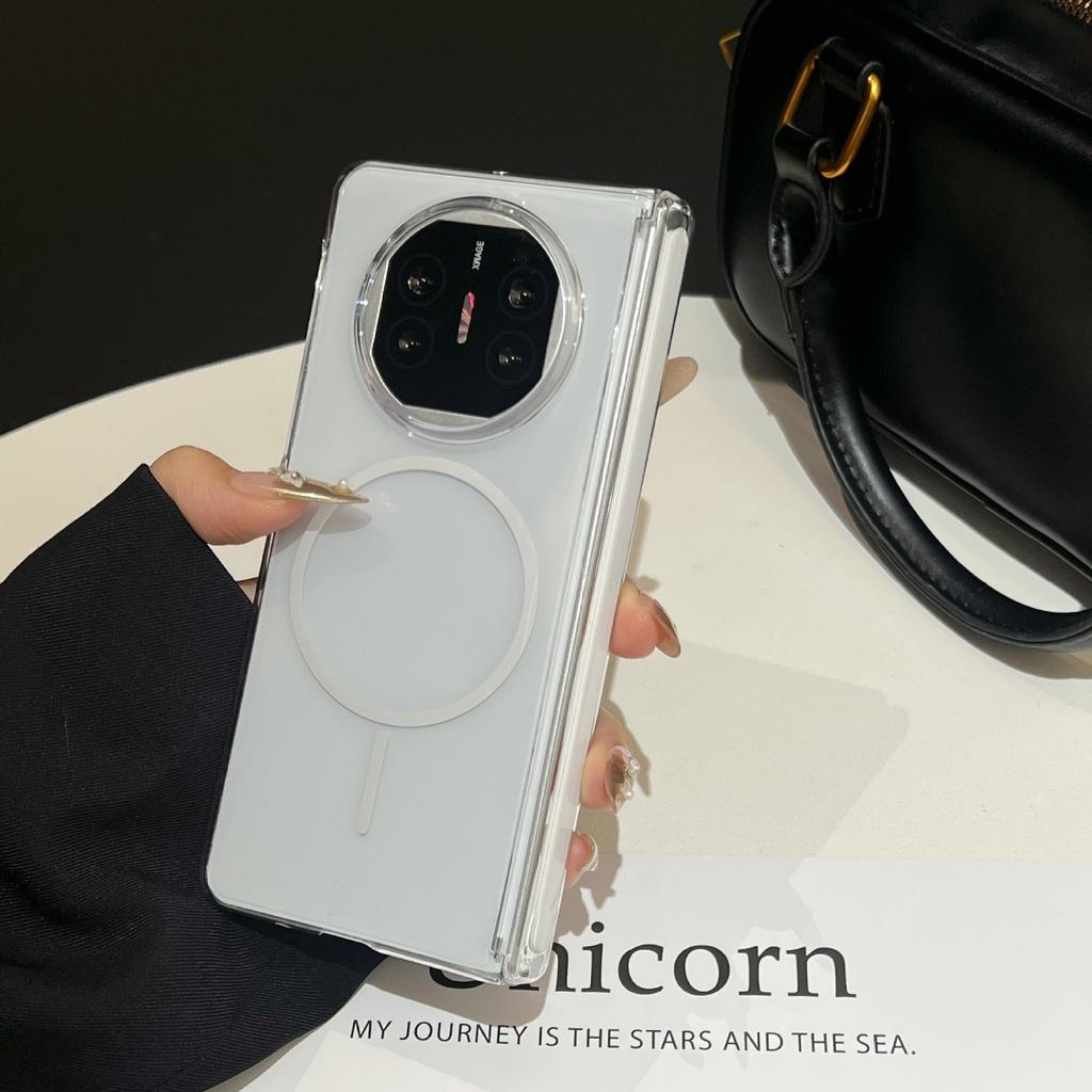 Applicable to Huawei MateX6 ice mist central axis mobile phone case XFold5 fine ring magnetic attraction FindN6 ultra-thin magicV6