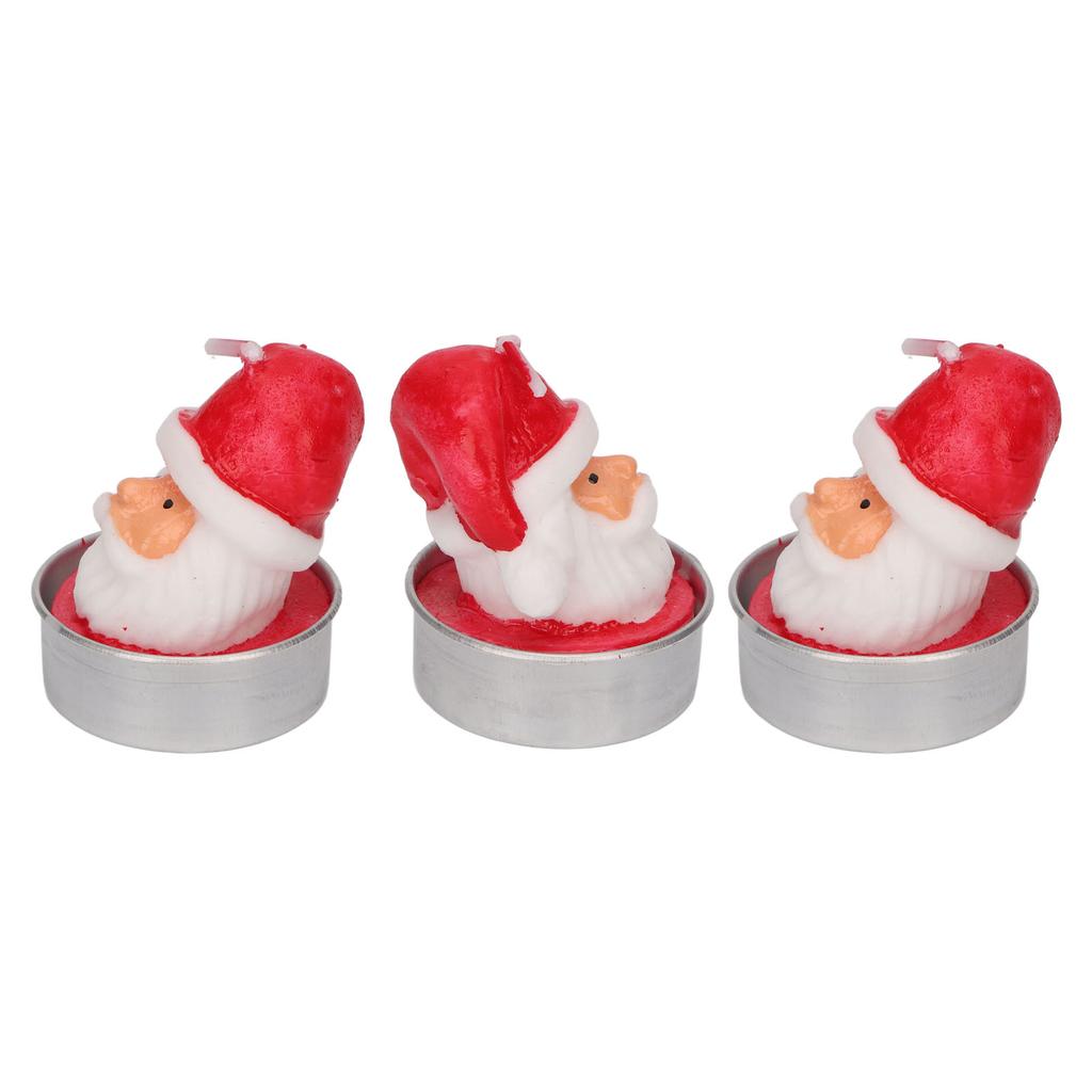 3 Pcs Christmas Santa Candles Romantic Tea Lights Candles Candlelight Dinner Ornaments Christmas