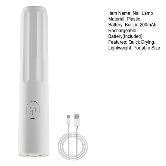 Mini lampa na nehty Přenosná USB dobíjecí Sušení gel laku Vytvrzování UV LED světlo na nehty Manikúrní sušička Domácí nehtový salon Nástroje pro nail art