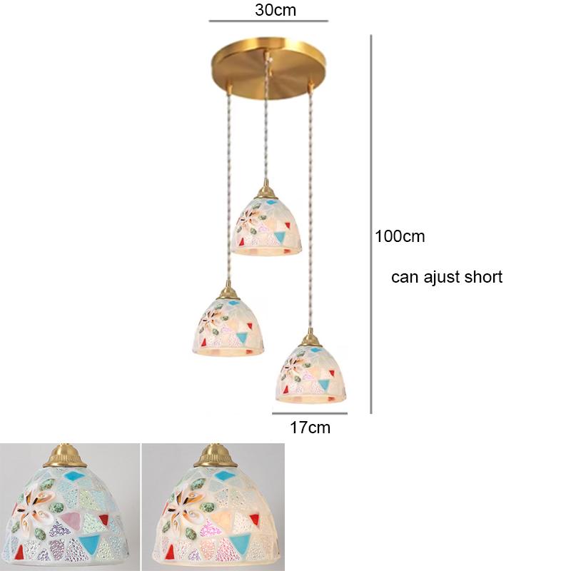 Glass Ceiling Chandelier Creative Sea Shell Lampshade Bedroom Bedside Hanging Lamp Interior Decoration Lighting Pendant Lights