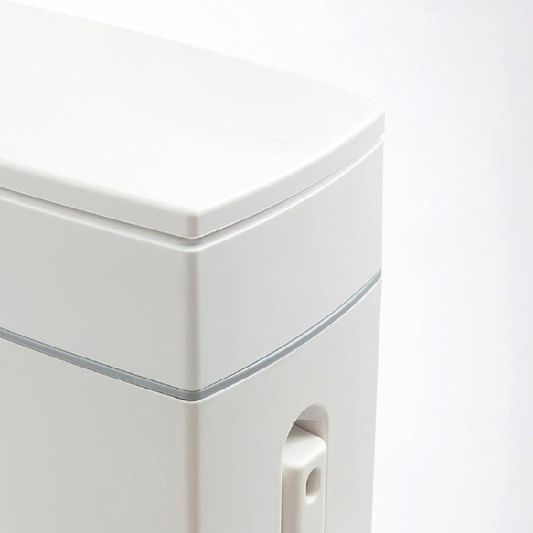 Slim Plastic Trash Can with Toilet Brush Holder 4.5L Garbage Can with Press Top