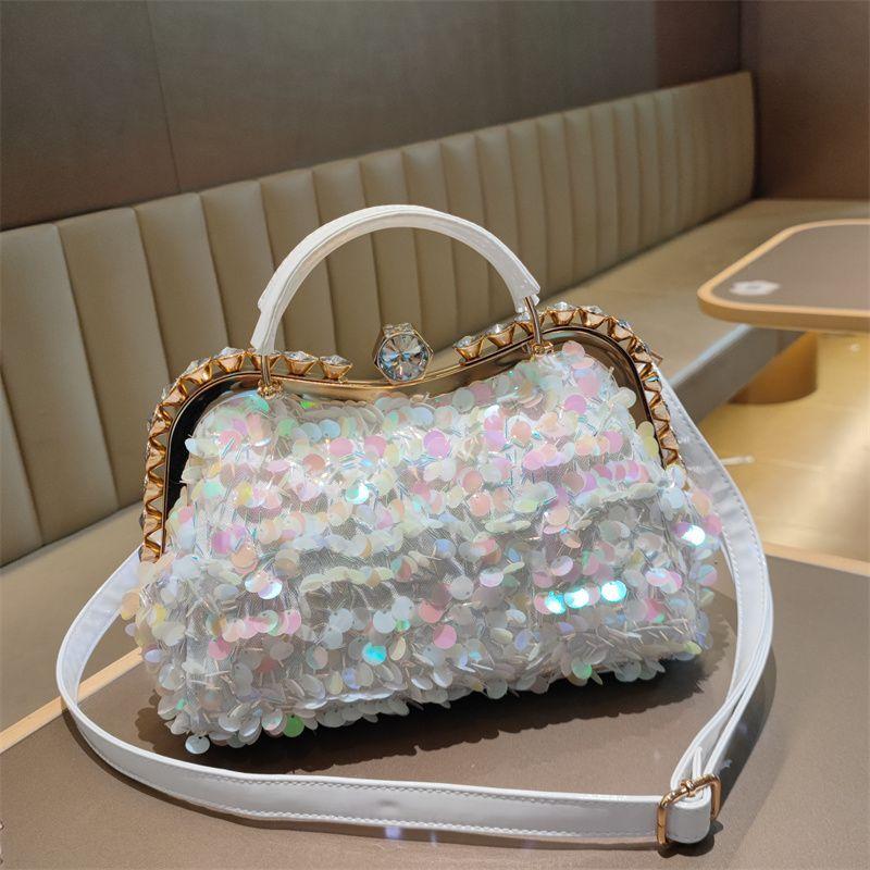 Новая модная женская универсальная кожаная сумка с пайетками в европейском и американском стиле сумка через плечо 7363₽