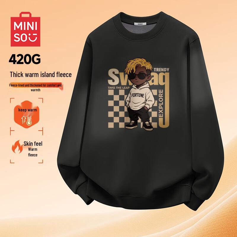 MINISO Unisex Fleece-Lined Crewneck Sweatshirt 2XL 2898₽