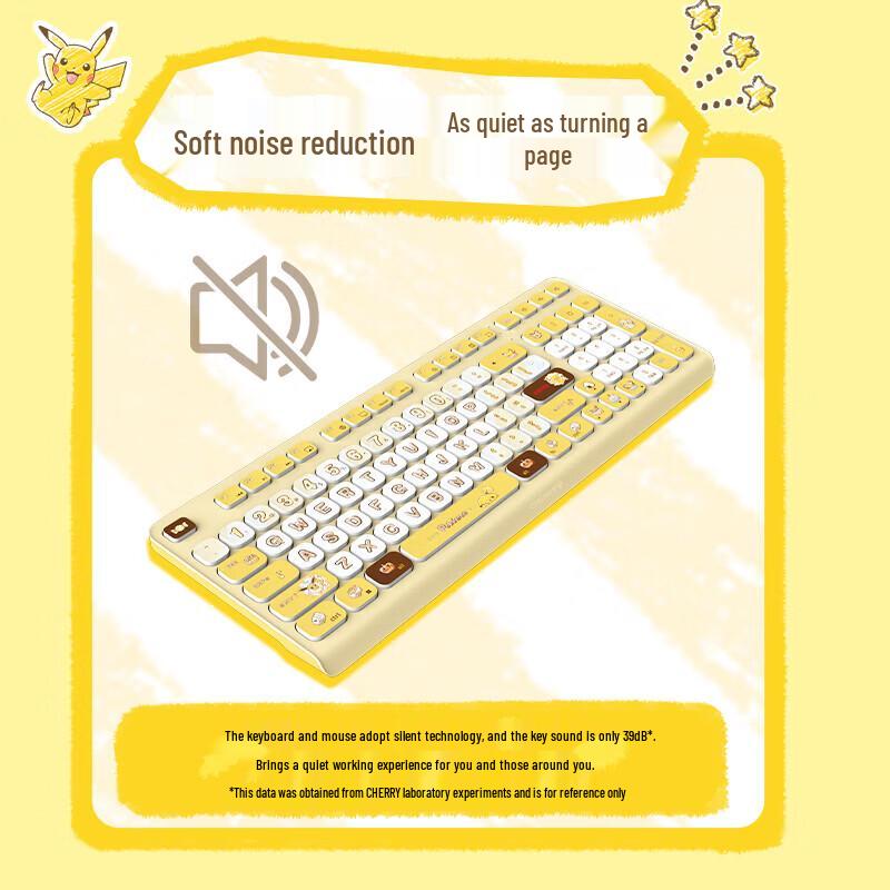 CHERRY DW2380 Wireless Pikachu Keyboard and Mouse Set