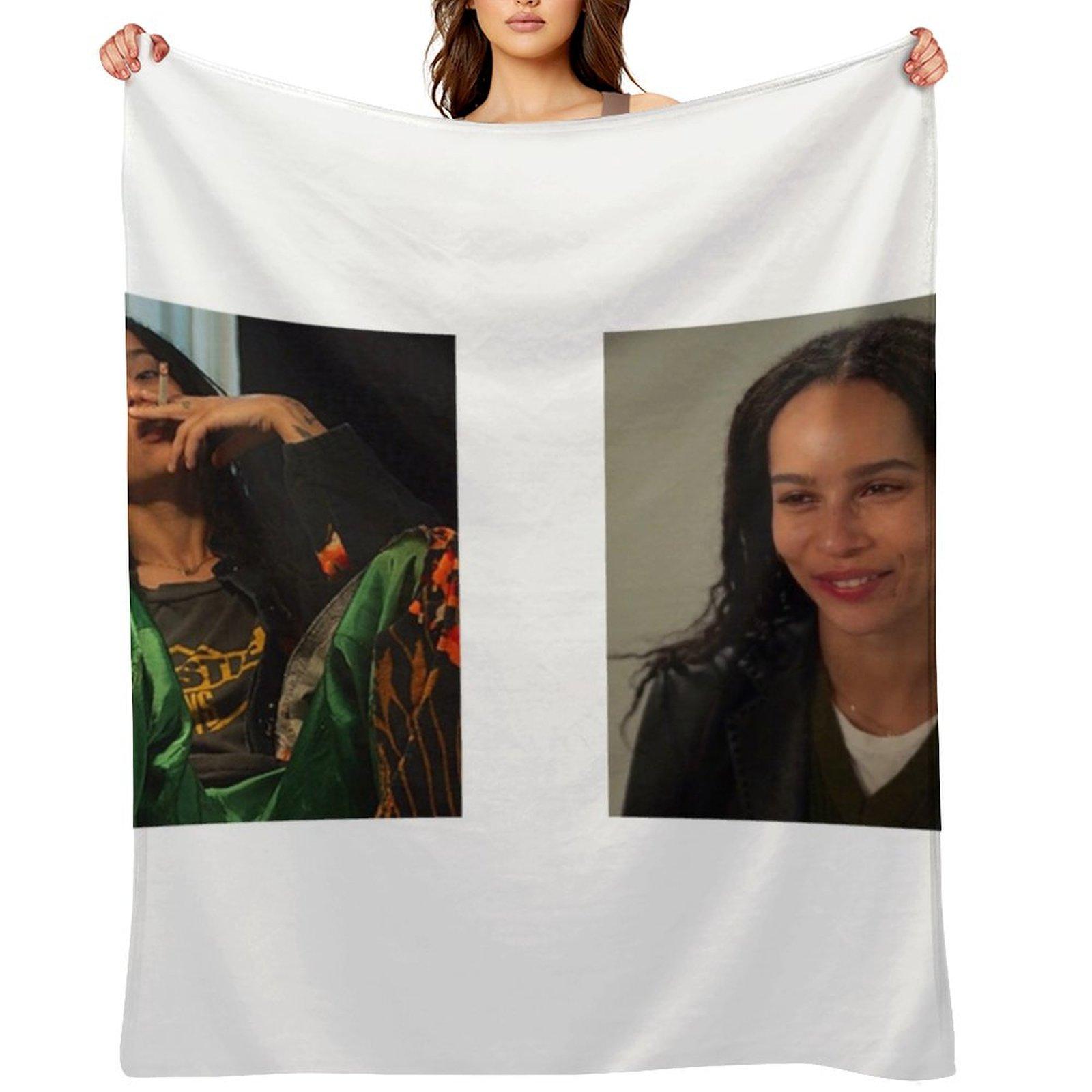 

zoe kravitz high fidelity Throw Blanket For Decorative Sofa Sofas Fashion Sofas Retros Blankets 30x40in