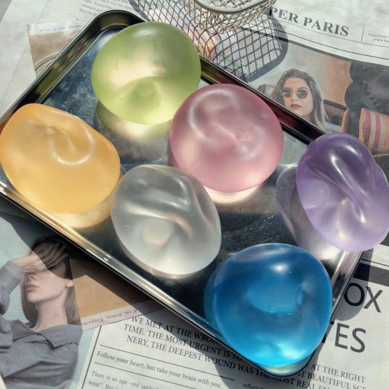 Soft and Malleable Mochi Squeezable Toy Transparent Coconut Oil Maltose Squeezable Toy Fun Stress-Relief Sensory Toy Adult Gift