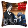 Anime Manga Black Butler Pillow Covers Cartoon Sofa Decorative Home Double-Sided Printing Short Plush Cute Cushion Cover