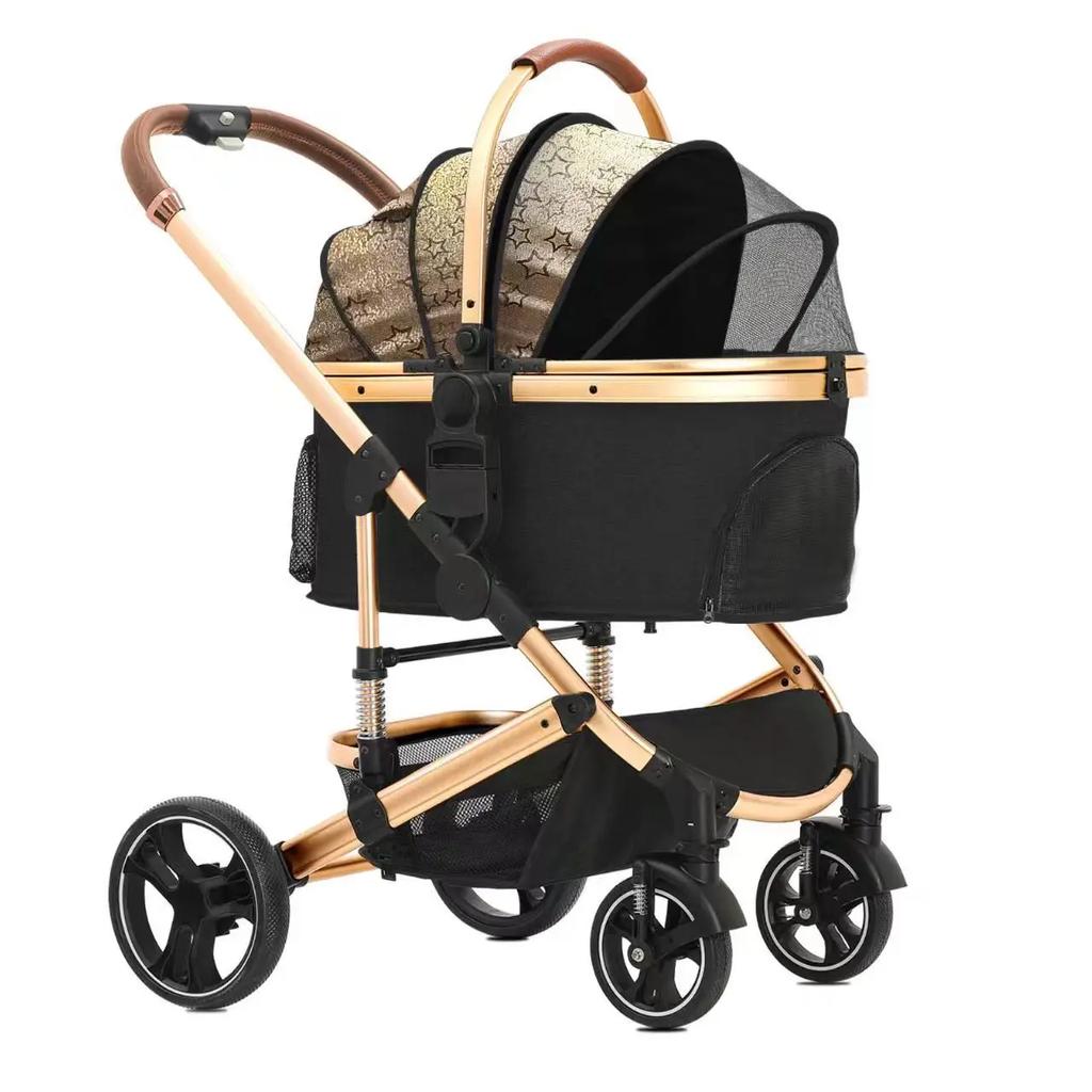 Pet Stroller Can Be Detached for Cats and Dogs The Large Space Is Comfortable and The Dog Stroller Is Easy To Fold